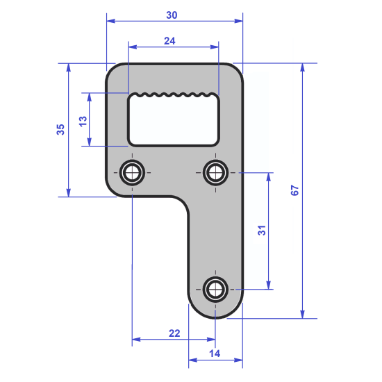 Навес мебельный 67x30 мм сталь цвет цинк 2 шт.