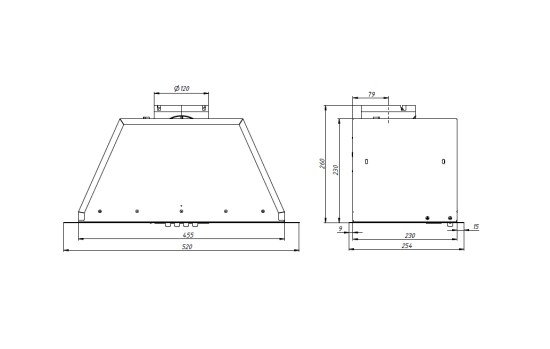 Вытяжка встраиваемая Elikor Bios 52 см цвет белый
