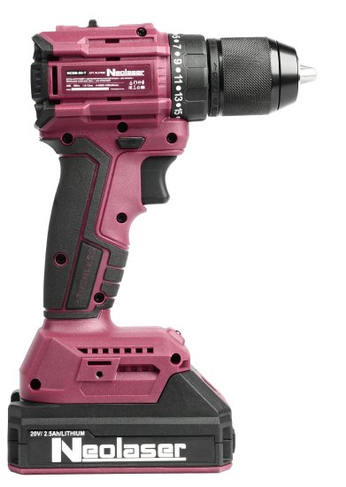 Дрель-шуруповерт аккумуляторная бесщеточная Neolaser NCDB-50-T, 20 В Li-ion 2x2.5 Ач фонарь в комплекте