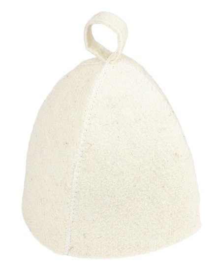 Шапка для бани войлок цвет белый