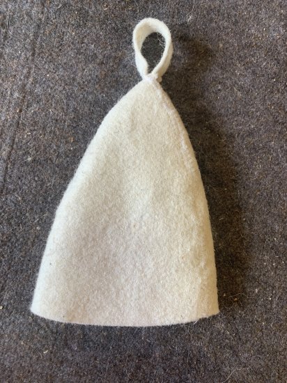 Шапка для бани войлок цвет белый