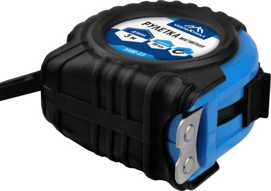 Рулетка Vertextools 3120-03 магнитная 3 м x 19 мм