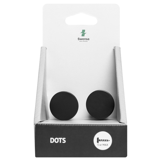 Набор крючков Swensa Dots SWR-7268-01, металл, цвет черный, 2 шт.