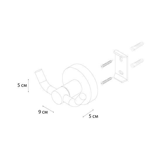 Крючок Fixsen Silver FX-52005A стальной двойной цвет хром