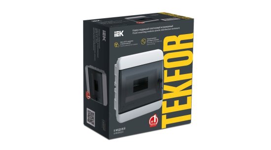 Щит распределительный встраиваемый IEK ЩРВ-П-8 8 модулей IP41 пластик цвет черный