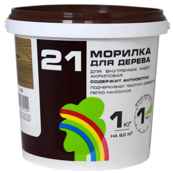 Морилка Радуга ВДАК водная антисептическая дуб 1 кг