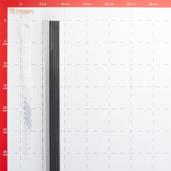 Порог алюминиевый угловой наружный 37,5х23х1800 мм без покрытия с резиновой вставкой