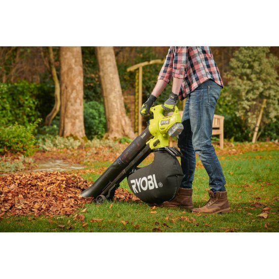 Бесщеточный садовый пылесос-воздуходувка Ryobi ONE+ 18В RY18BVXA-150