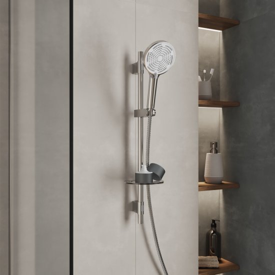 Душевой комплект Milardo Ideal Spa с лейкой со стойкой с мыльницей хром (ILS3C70M16)