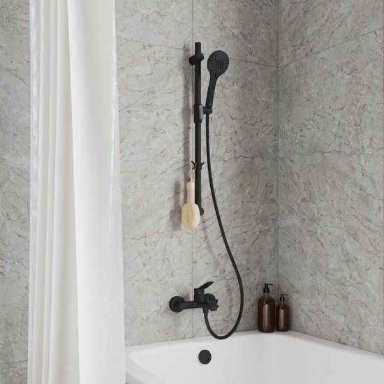 Штанга для душа Milardo Ideal Spa 700 мм без мыльницы металл черный (ILS70B0M17)