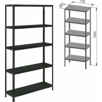 Металлический стеллаж BRABIX ГРАФИТ MS KD-180/40/70-5