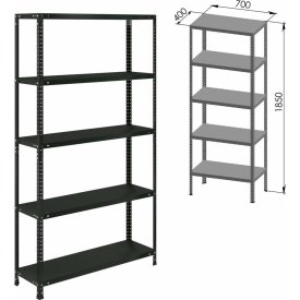 Металлический стеллаж BRABIX ГРАФИТ MS KD-180/40/70-5