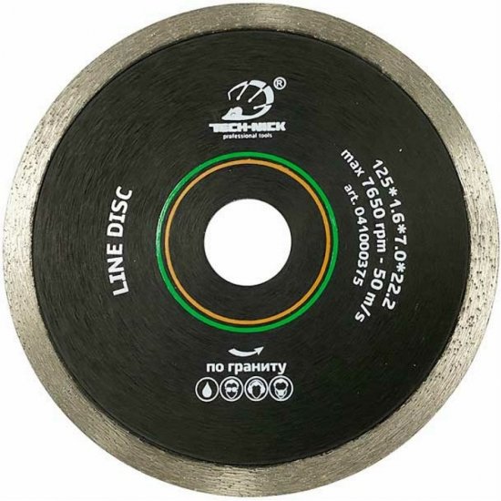 Сплошной диск алмазный по граниту TECH-NICK LINE DISC