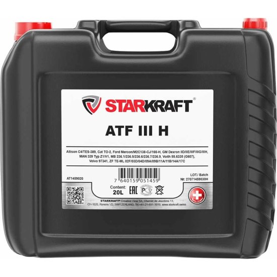 Синтетическая жидкость для автоматических трансмиссий STARKRAFT ATF III H