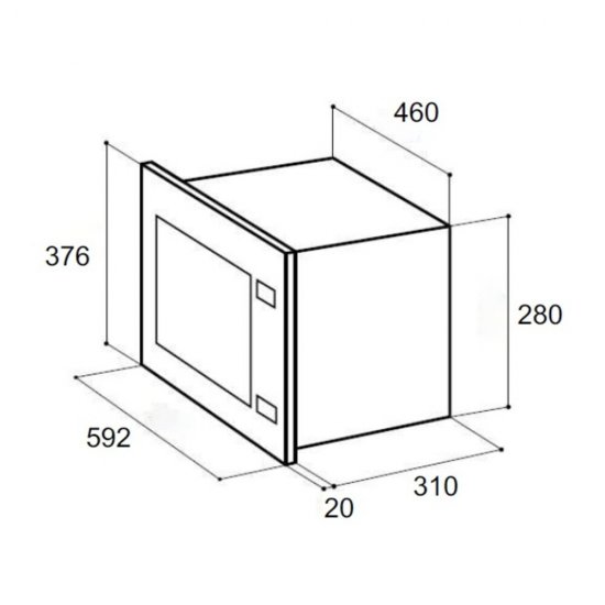 Микроволновая печь встраиваемая Lex Bimo 20.01 C слоновая кость