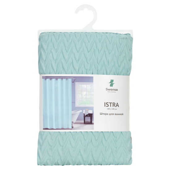 Штора для ванной Swensa Istra 180x180 см полиэстер цвет бирюзовый