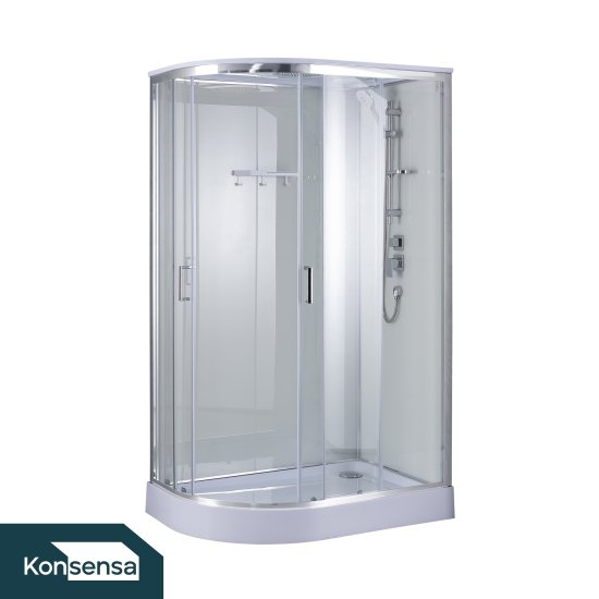 Душевая кабина с крышей KONSENSA Борнео низкий поддон 120x80 см правая