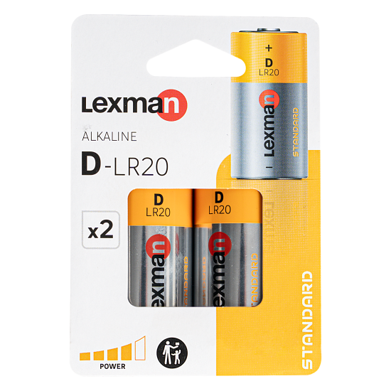Батарейка алкалиновая Lexman D/LR20 2 шт.