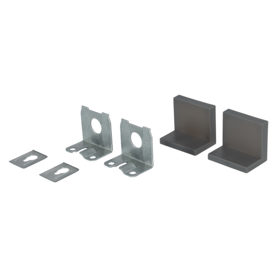 Навес мебельный 45x34x50 мм сталь/пластик цвет графит 2 шт.