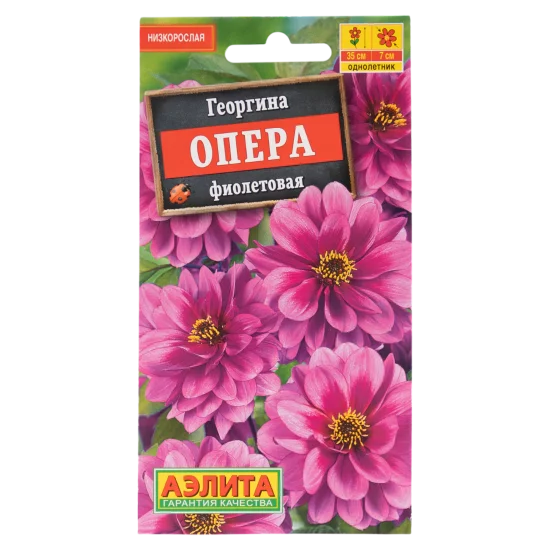 Семена цветов Аэлита георгина Опера фиолетовый 7 шт.