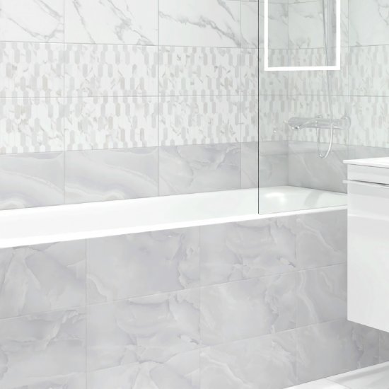 Плитка настенная Kreaforta Mersey Onyx 20x40 см 1.2 м² матовый цвет серый