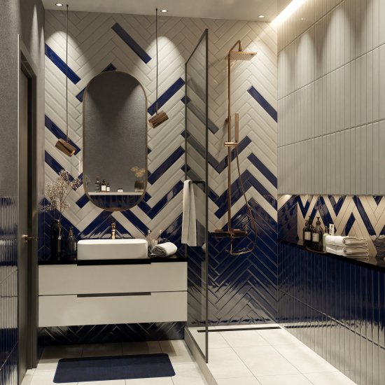 Плитка настенная Керамин Модена 7 40x6.4 см 0.87 м² глянцевая цвет белый