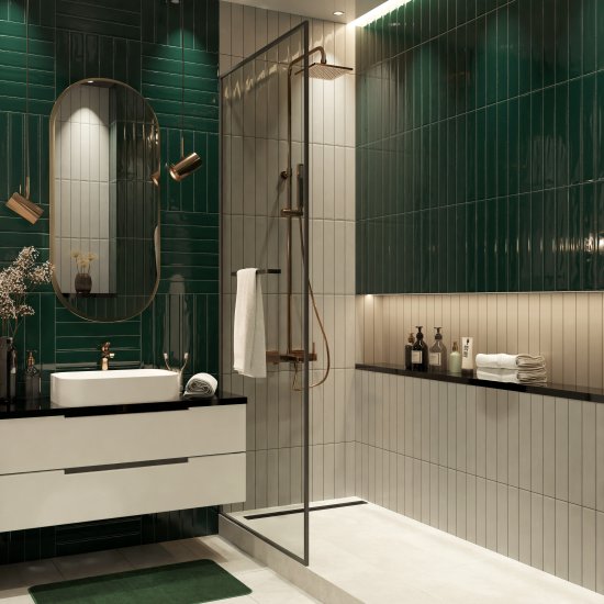 Плитка настенная Керамин Модена 7 40x6.4 см 0.87 м² глянцевая цвет белый