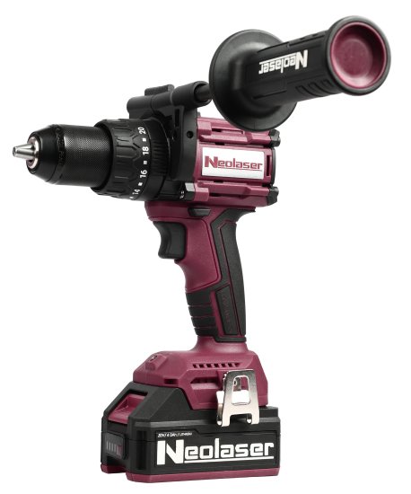 Дрель-шуруповерт аккумуляторная ударная бесщеточная Neolaser NCDB-170, 20 В Li-ion 2x4 Ач