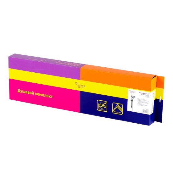 Душевой комплект Corsa Deco CX со шлангом со стойкой черный (SSETCX130QB)