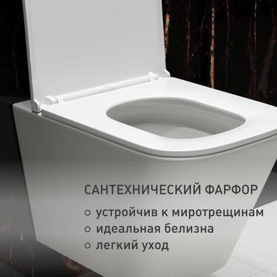 Унитаз подвесной Corsa Deco TX Tornado безободковый с сиденьем дюропласт микролифт смыв торнадо (WHTX500QT)