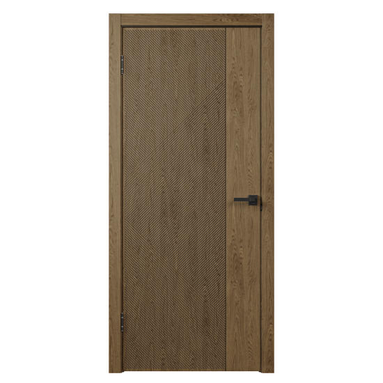 Дверь межкомнатная глухая с замком и петлями в комплекте Синди 90x200 см шпон цвет орех