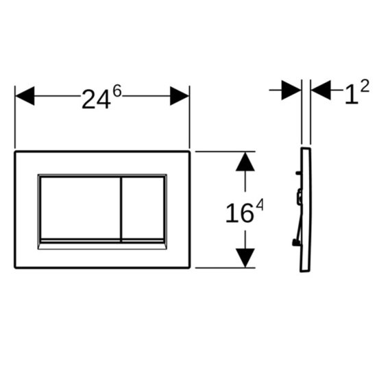 Клавиша смыва для инсталляций Geberit Sigma 30 черная/хром глянцевый (115.883.KM.1)