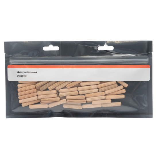 Шкант мебельный 6x30 мм дерево цвет бежевый 60 шт.