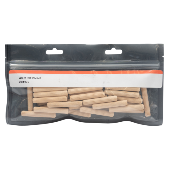 Шкант мебельный 8x50 мм дерево цвет бежевый 40 шт.