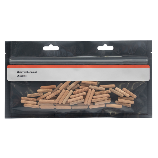 Шкант мебельный 5x25 мм дерево цвет бежевый 60 шт.