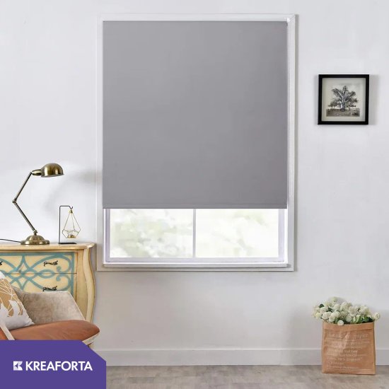 Штора рулонная блэкаут KREAFORTA Vorga 40x160 см цвет серый