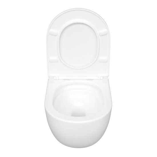 Унитаз подвесной Corsa Deco CX Tornado безободковый с сиденьем дюропласт микролифт смыв торнадо (WHCX500ST)