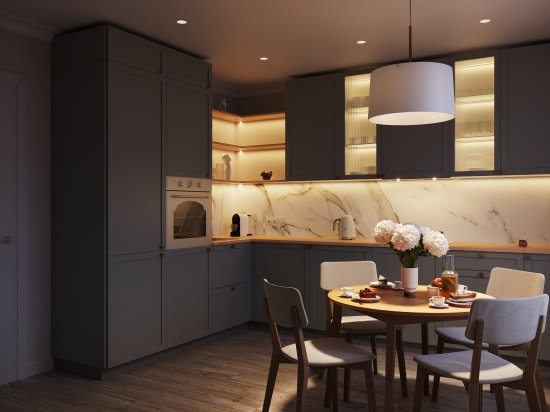 Фасад кухонного шкафа Кинель 44.7x214.1 см KONSENSA массив дерева цвет серо-зеленый