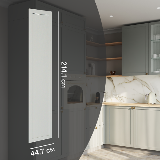 Фасад кухонного шкафа Кинель 44.7x214.1 см KONSENSA массив дерева цвет серо-зеленый