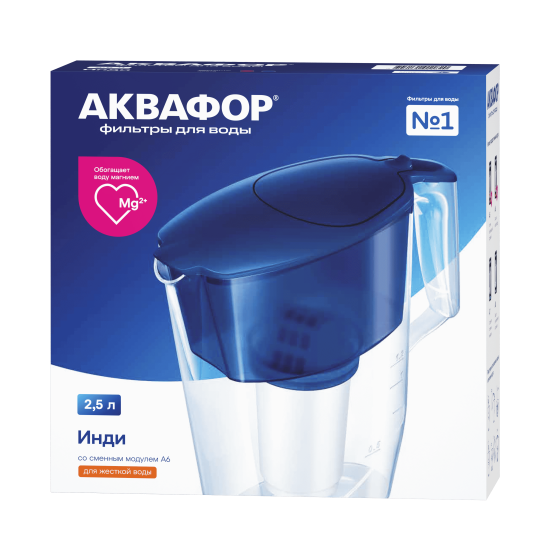 Фильтр-кувшин для воды Аквафор Инди 2.5 л красный 1 картридж