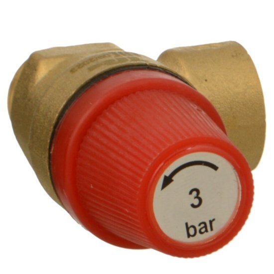 Клапан предохранительный Terma 1/2 НР(ш) х 1/2 ВР(г) 3 бар для систем отопления 120 °С KVs 0,5 (88093)