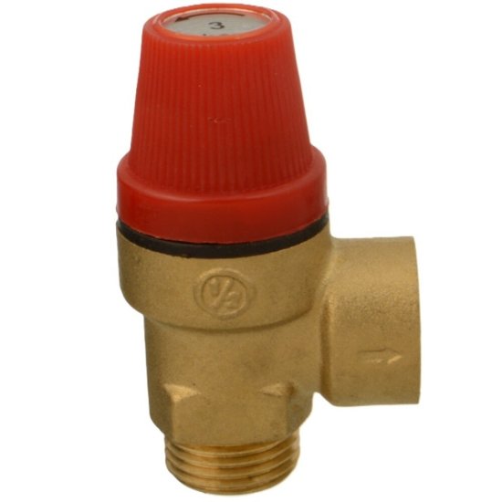 Клапан предохранительный Terma 1/2 НР(ш) х 1/2 ВР(г) 3 бар для систем отопления 120 °С KVs 0,5 (88093)