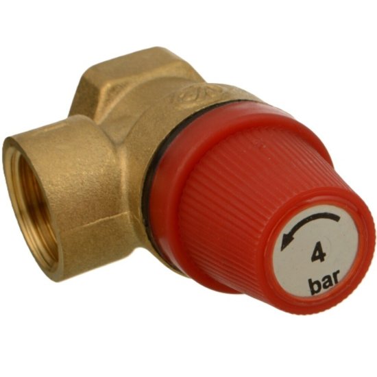Клапан предохранительный Terma 1/2 ВР(г) х 1/2 ВР(г) 4 бар для систем отопления 120 °С KVs 0,5 (88085)