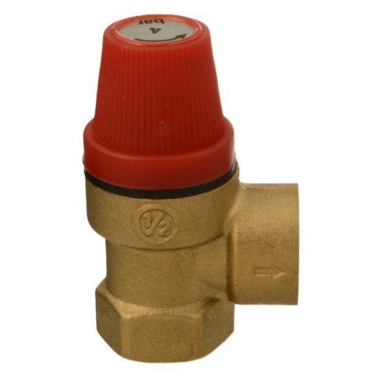 Клапан предохранительный Terma 1/2 ВР(г) х 1/2 ВР(г) 4 бар для систем отопления 120 °С KVs 0,5 (88085)
