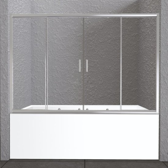 Шторка на ванну BelBagno UNIQUE-VF-2-150/180-140-P-Cr
