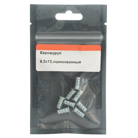 Евровинт 6.3x13 мм сталь цвет серебро 8 шт.
