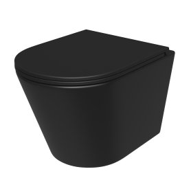 Унитаз подвесной Corsa Deco NX Tornado безободковый черный с сиденьем дюропласт микролифт смыв торнадо (WHNX520STB)
