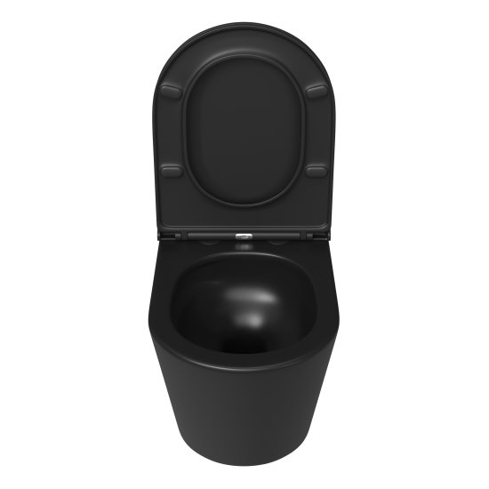 Унитаз подвесной Corsa Deco NX Tornado безободковый черный с сиденьем дюропласт микролифт смыв торнадо (WHNX520STB)