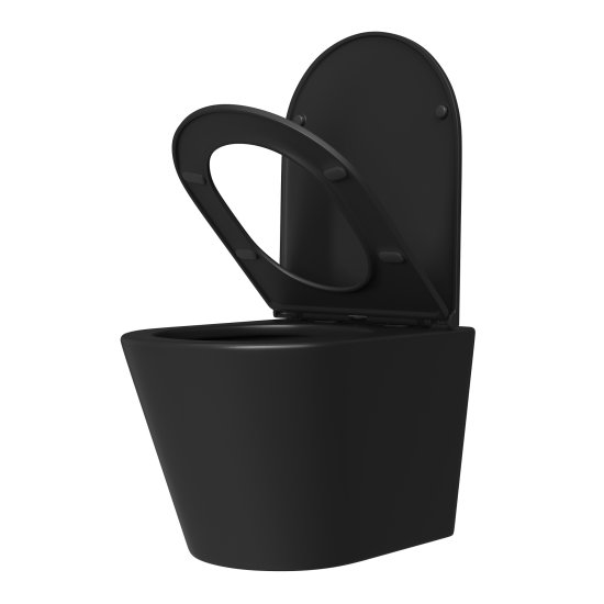 Унитаз подвесной Corsa Deco NX Tornado безободковый черный с сиденьем дюропласт микролифт смыв торнадо (WHNX520STB)