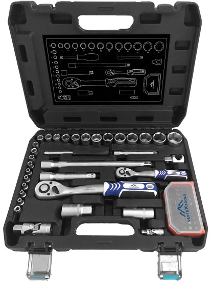Наборы торцевых головок Vertextools НБ-64 1/2-1/4 дюйма, 64 шт.